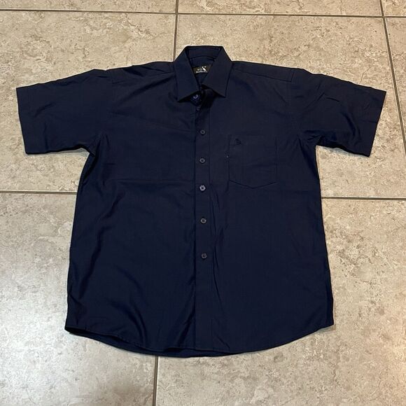 Vintage Daishu Kangaroo Men's: M Short Sleeve Casual Button Down Navy Blue - Picture 1 of 5